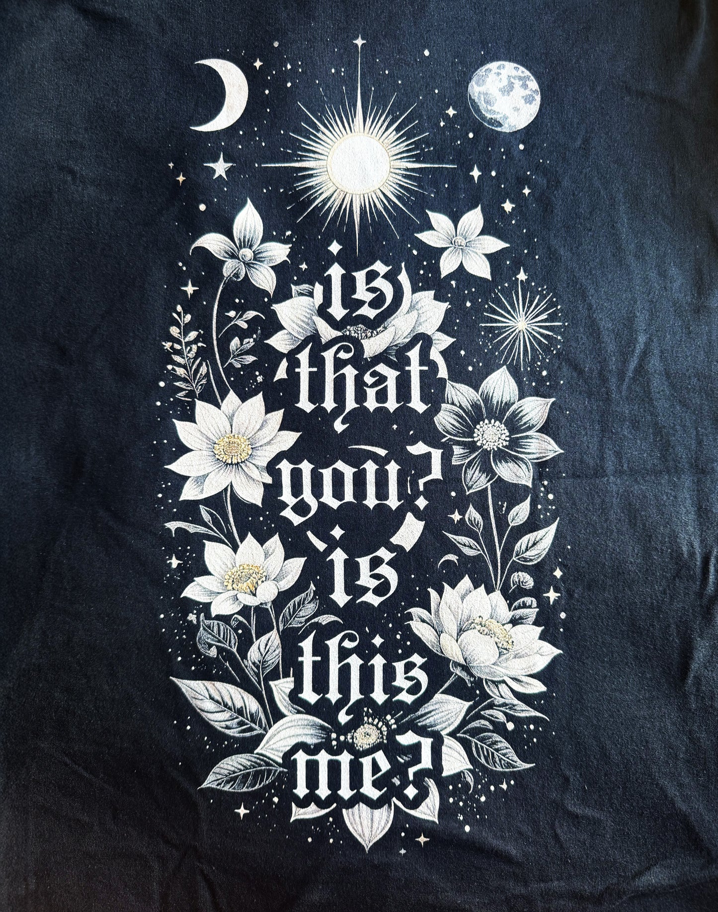 Black Unisex Premium Heavyweight Back-Design Tee "Is That You? Is This Me?" by Designer and Artist Lucas Gillon
