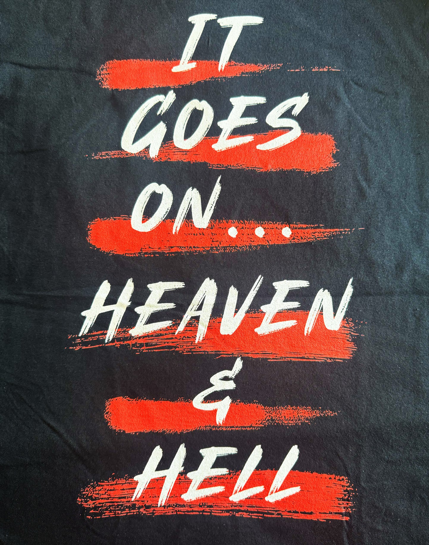Black Unisex Premium Heavyweight Back-Design Tee "It Goes On" by Designer and Artist Lucas Gillon