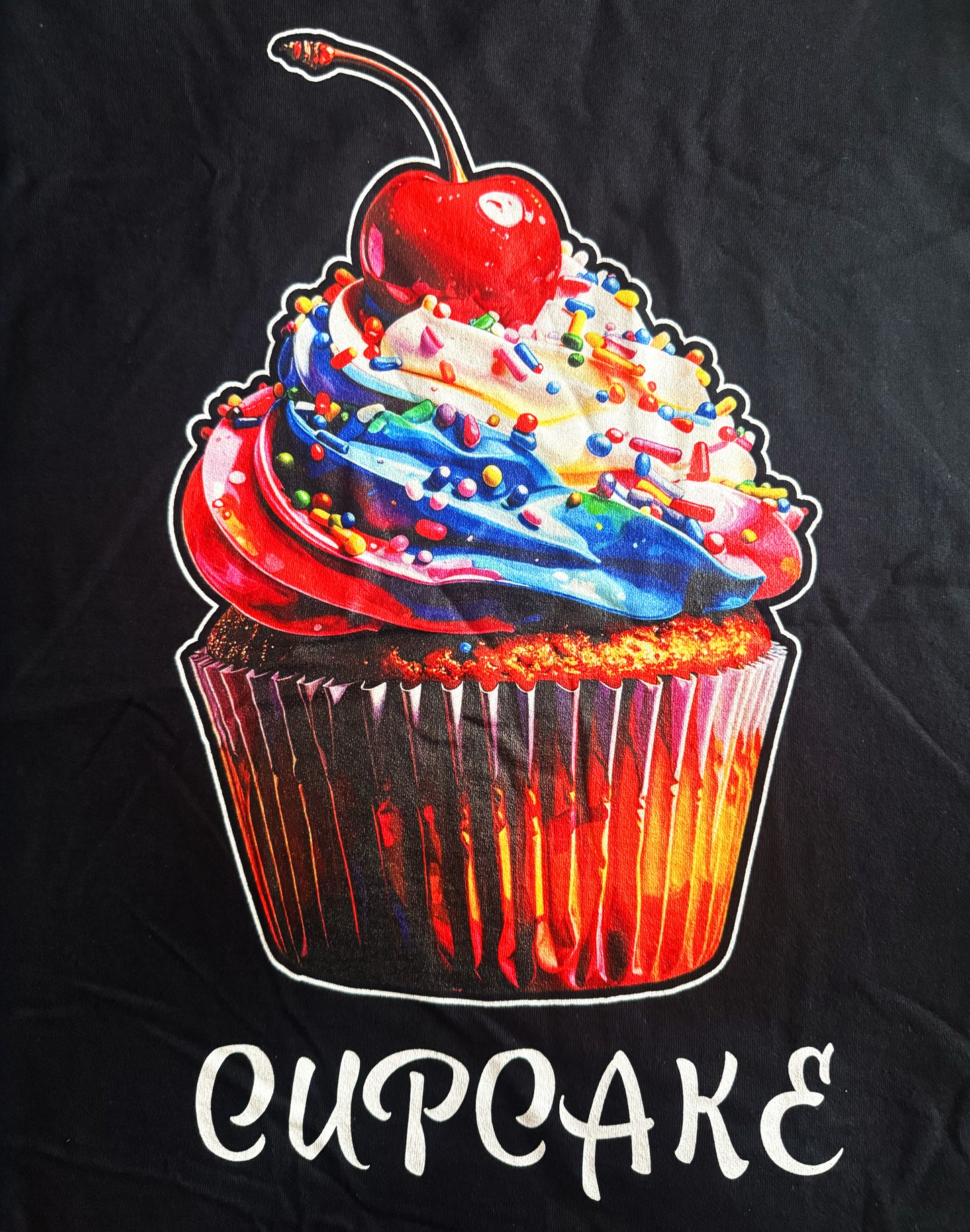 Black Unisex Premium Heavyweight Back-Design Tee "Cupcake" by Designer and Artist Lucas Gillon