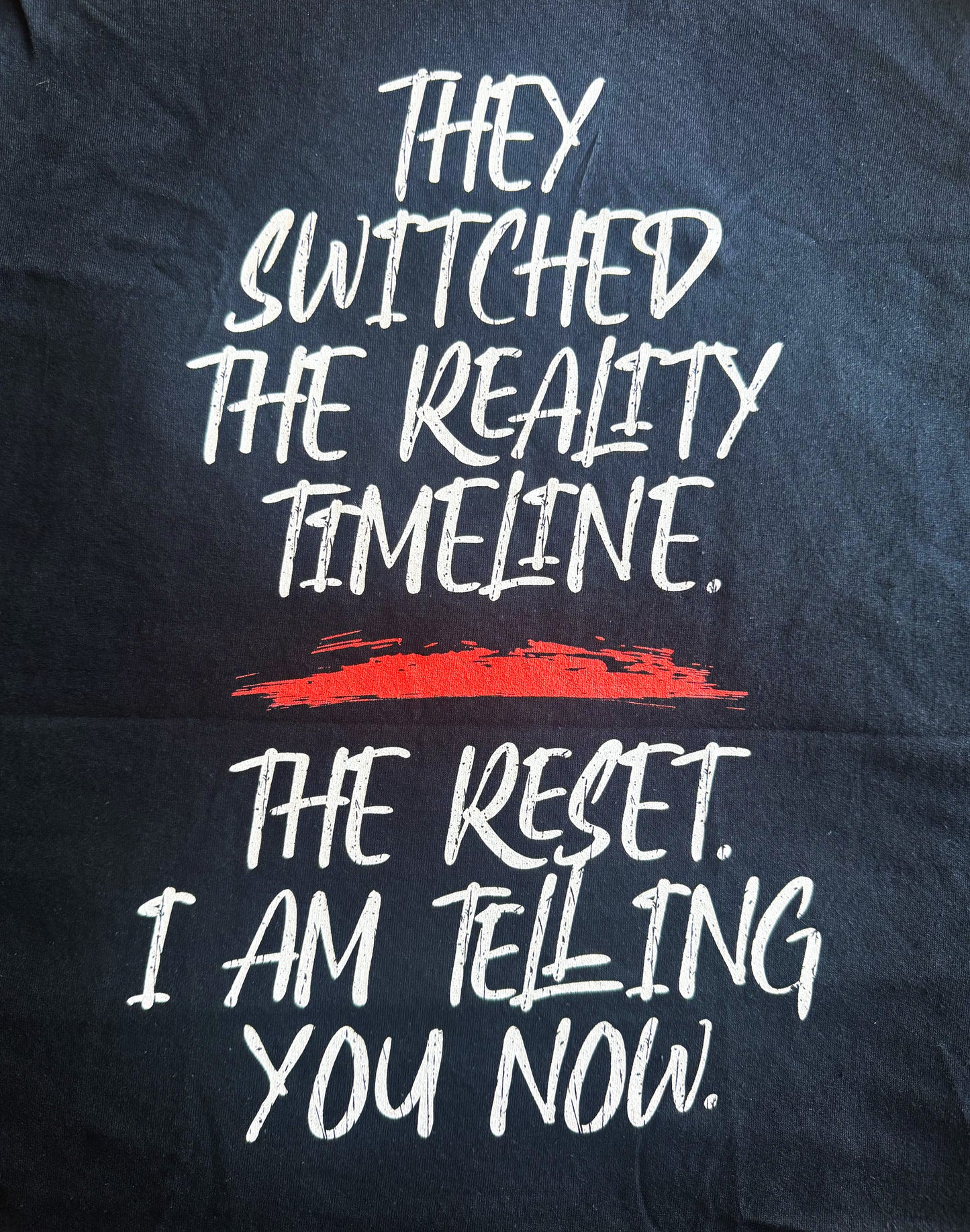 Black Unisex Premium Heavyweight Back-Design Tee "Switched Reality" by Designer and Artist Lucas Gillon