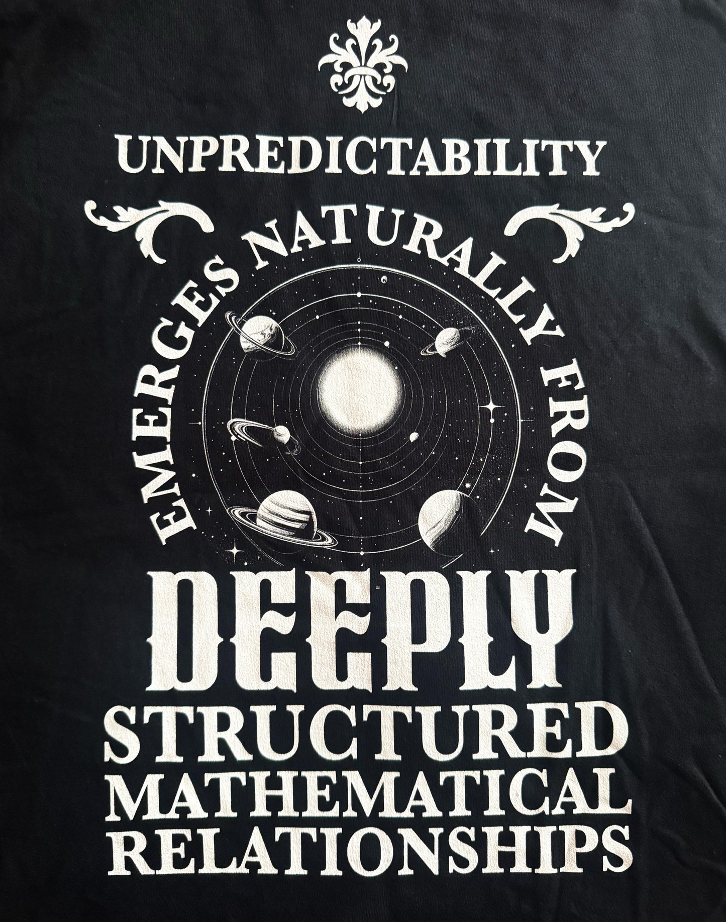 Black Unisex Premium Heavyweight Back-Design Tee "Chaos Theory V. No.1" by Designer and Artist Lucas Gillon