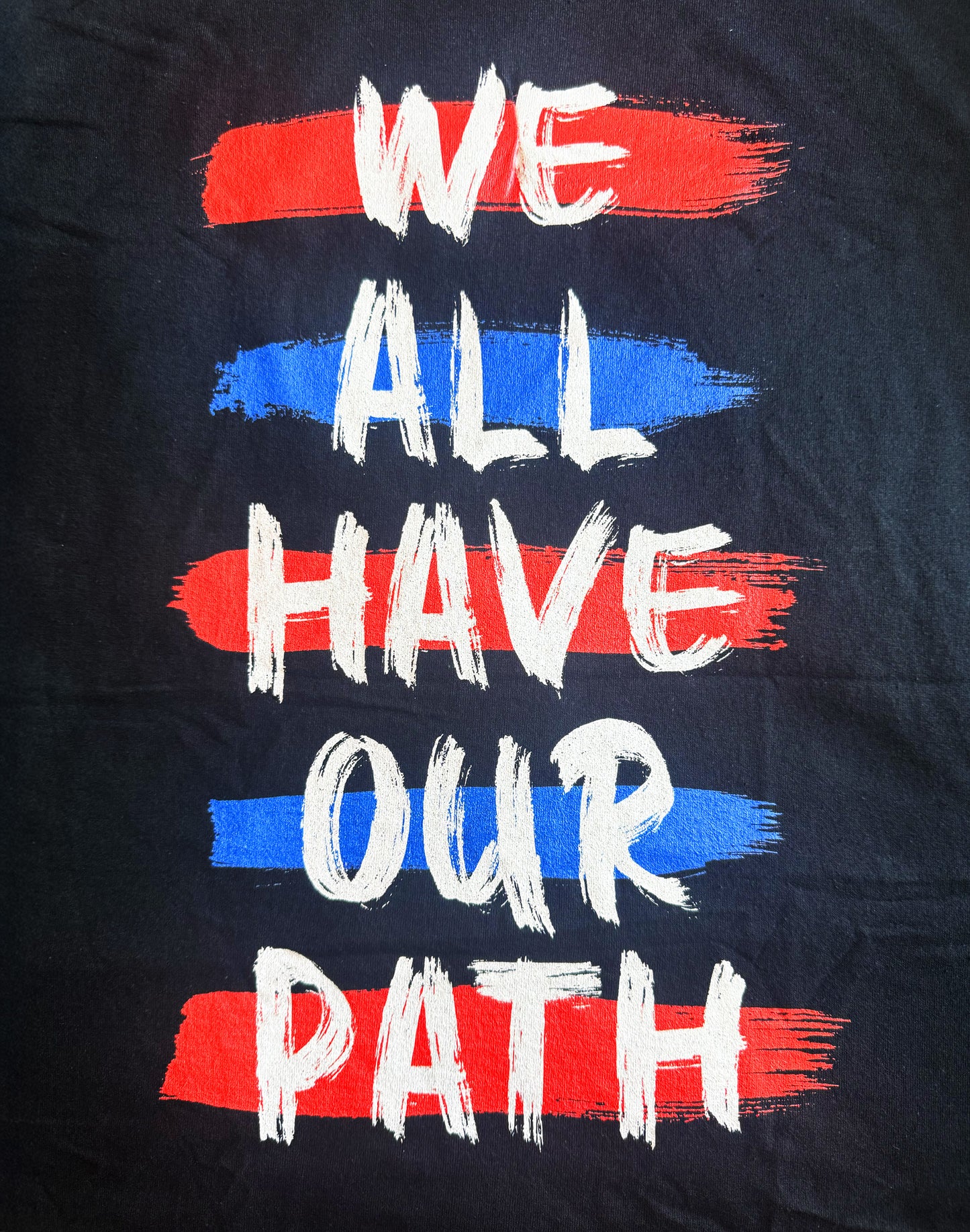 Black Unisex Premium Heavyweight Back-Design Tee "We All Have Our Path" by Designer and Artist Lucas Gillon