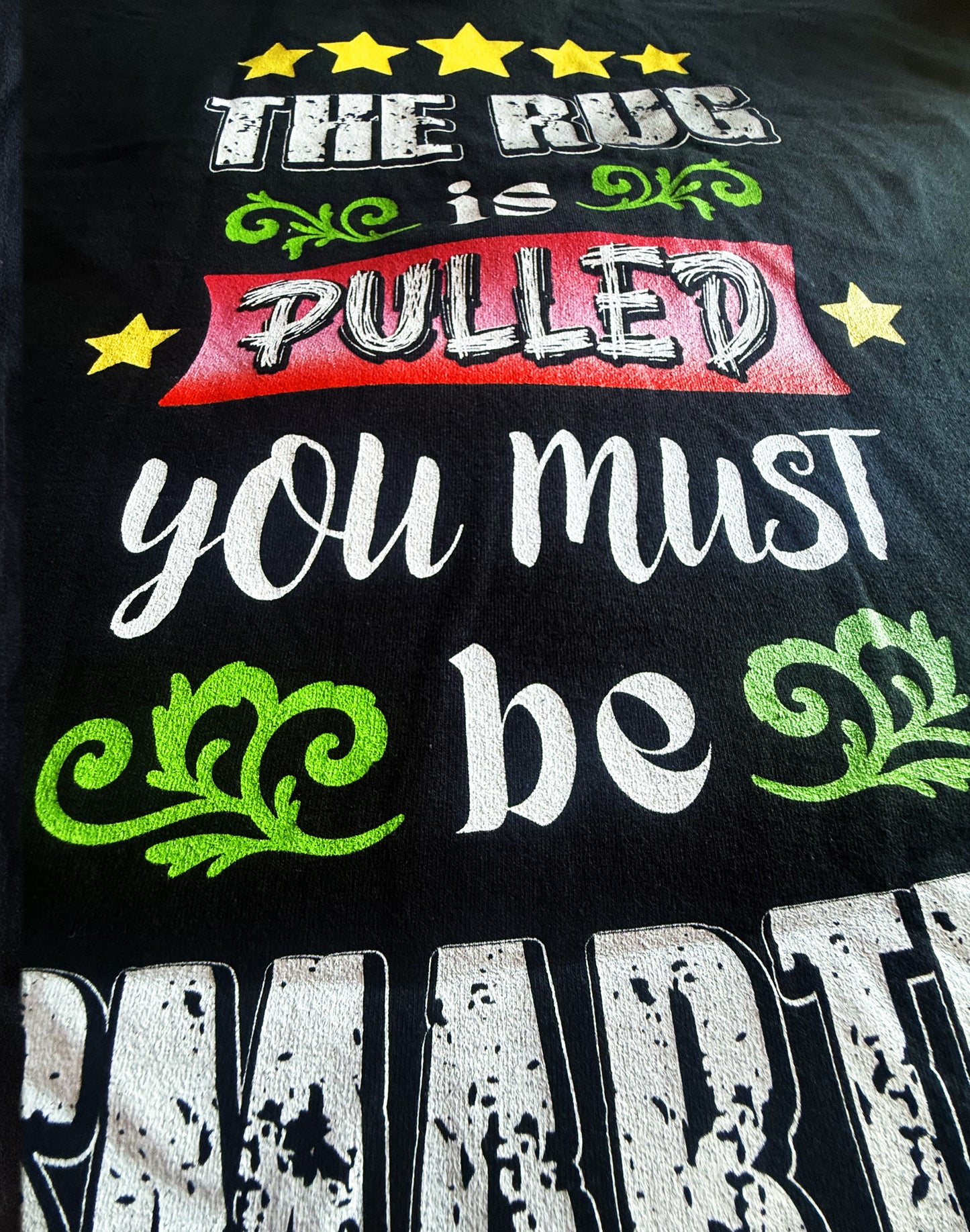 Black Unisex Premium Heavyweight Back-Design Tee "The Rug Has Been Pulled" by Designer and Artist Lucas Gillon