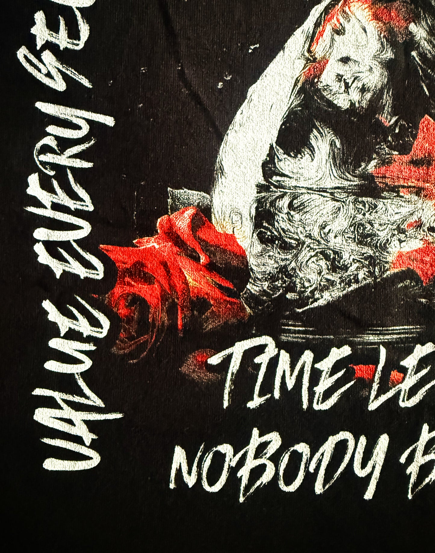 to finish - Black Unisex Premium Heavyweight Back-Design Tee "Value Every Second" by Designer and Artist Lucas Gillon