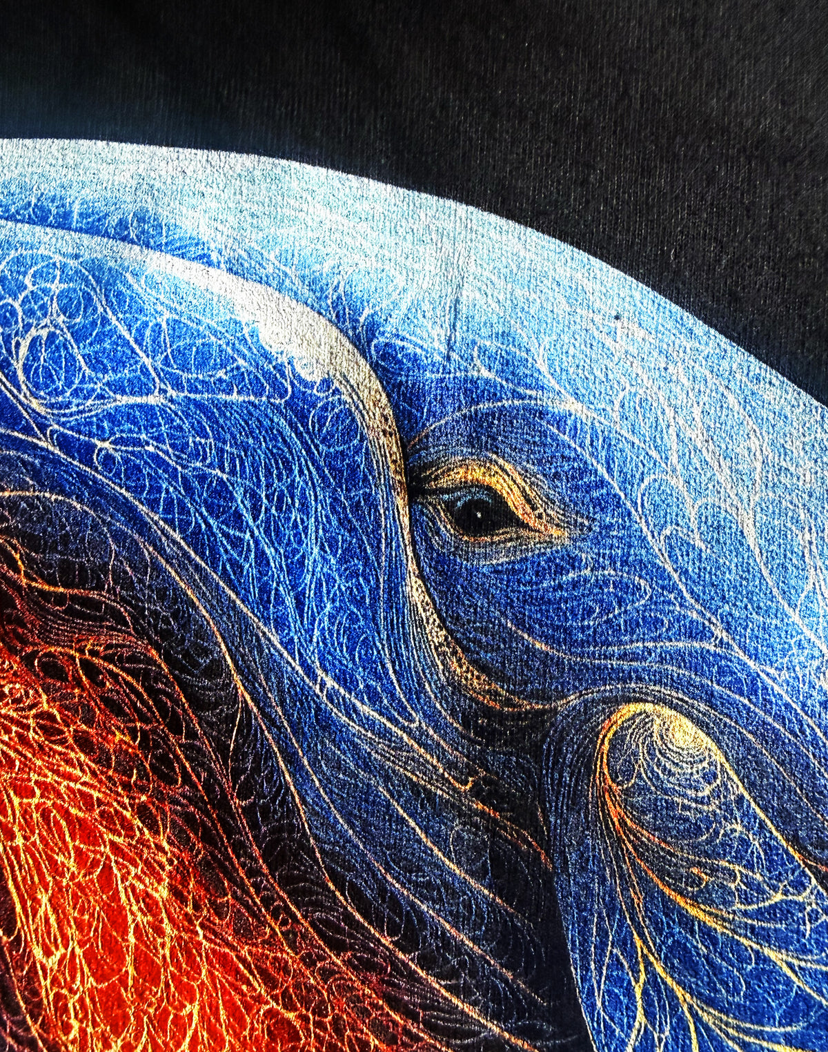 Black Unisex Premium Heavyweight Back-Design Tee "We Will Go With It - Whale" by Designer and Artist Lucas Gillon