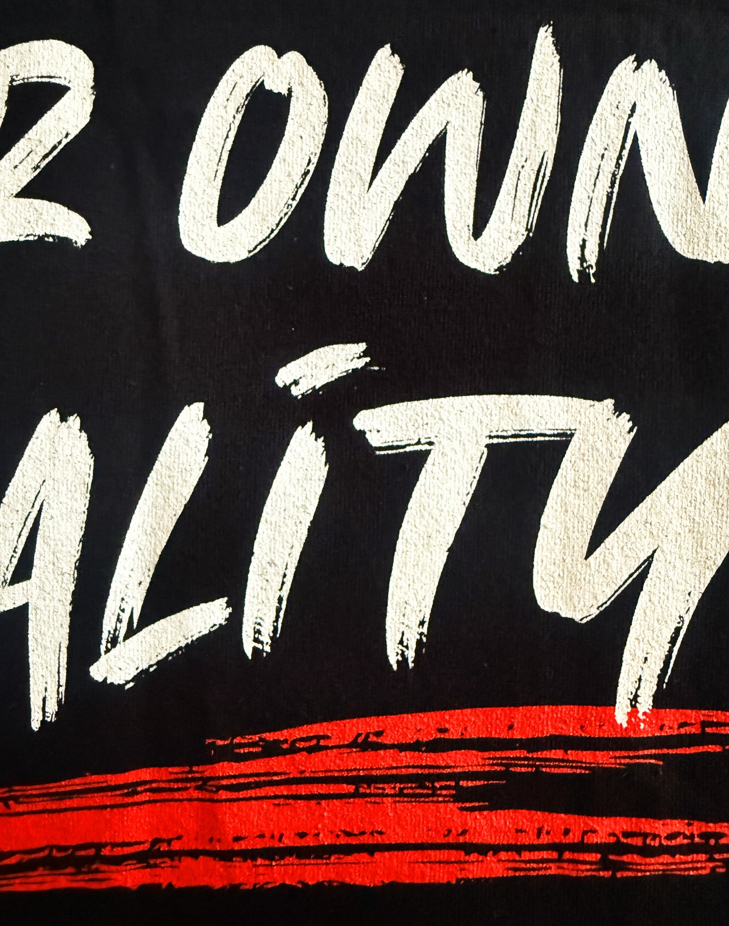 Black Unisex Premium Heavyweight Back-Design Tee "You Create Your Own Reality" by Designer and Artist Lucas Gillon