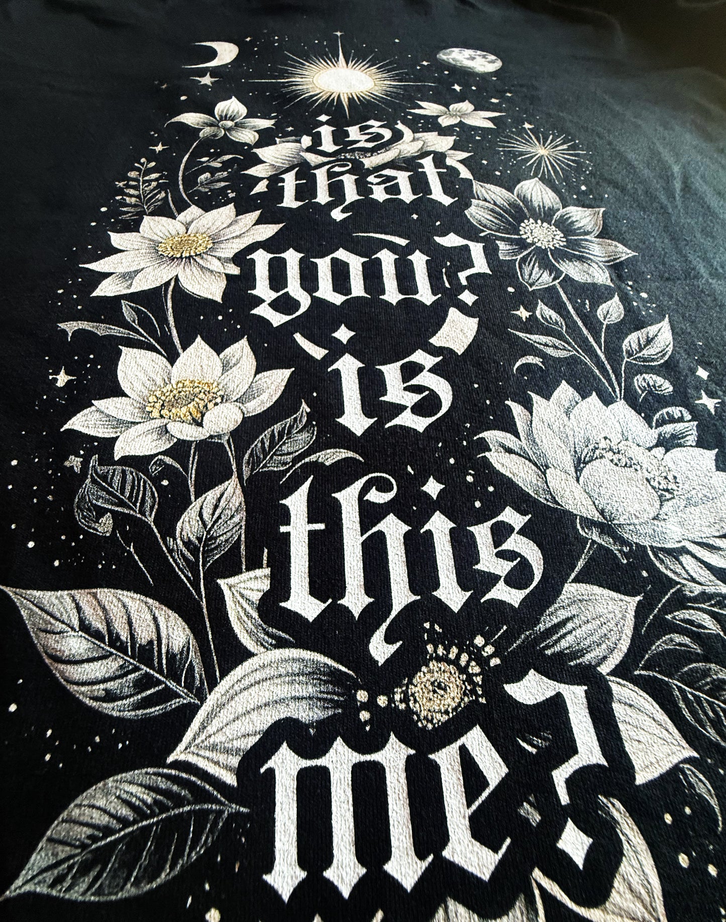 Black Unisex Premium Heavyweight Back-Design Tee "Is That You? Is This Me?" by Designer and Artist Lucas Gillon
