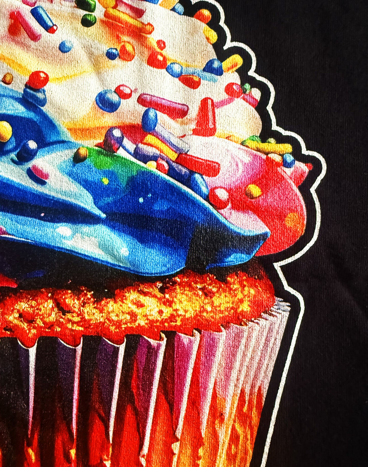 Black Unisex Premium Heavyweight Back-Design Tee "Cupcake" by Designer and Artist Lucas Gillon