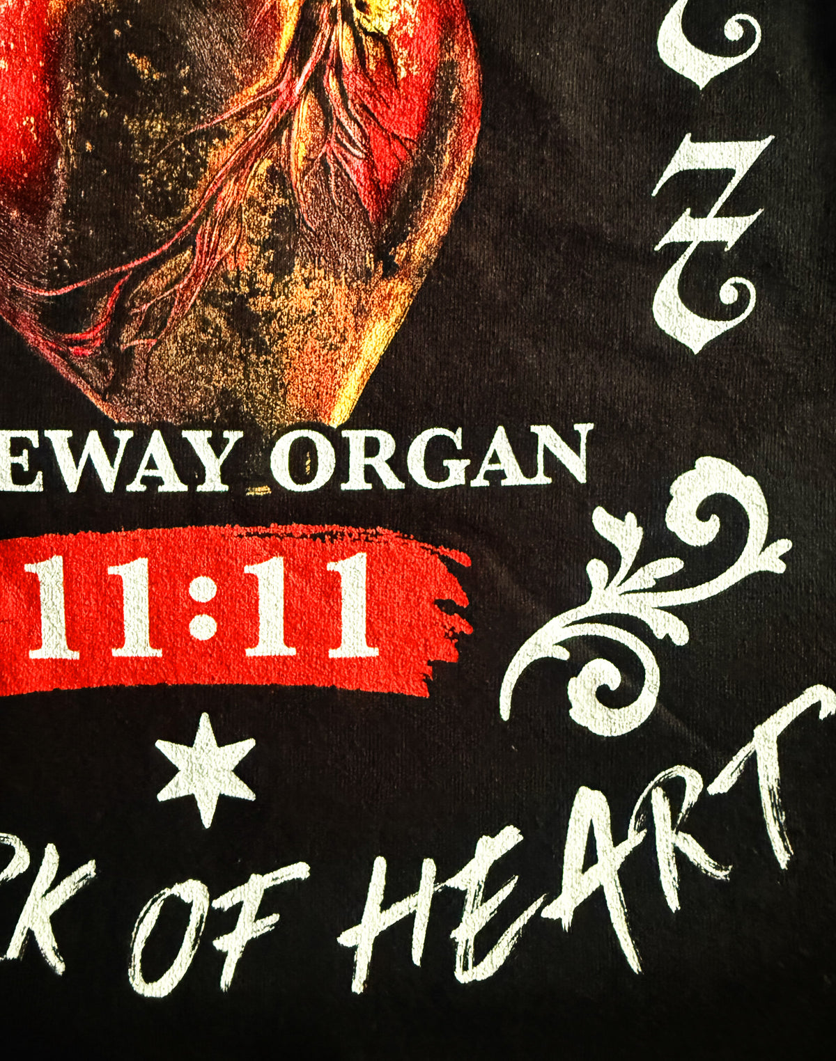Black Unisex Premium Heavyweight Back-Design Tee "Heart Work" by Designer and Artist Lucas Gillon