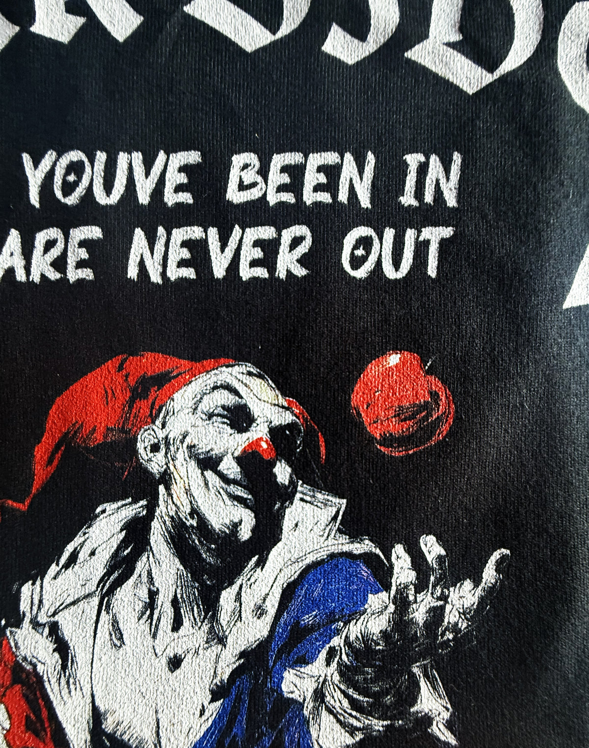 Black Unisex Premium Heavyweight Back-Design Tee "Dark Side - Once You've Been In" by Designer and Artist Lucas Gillon