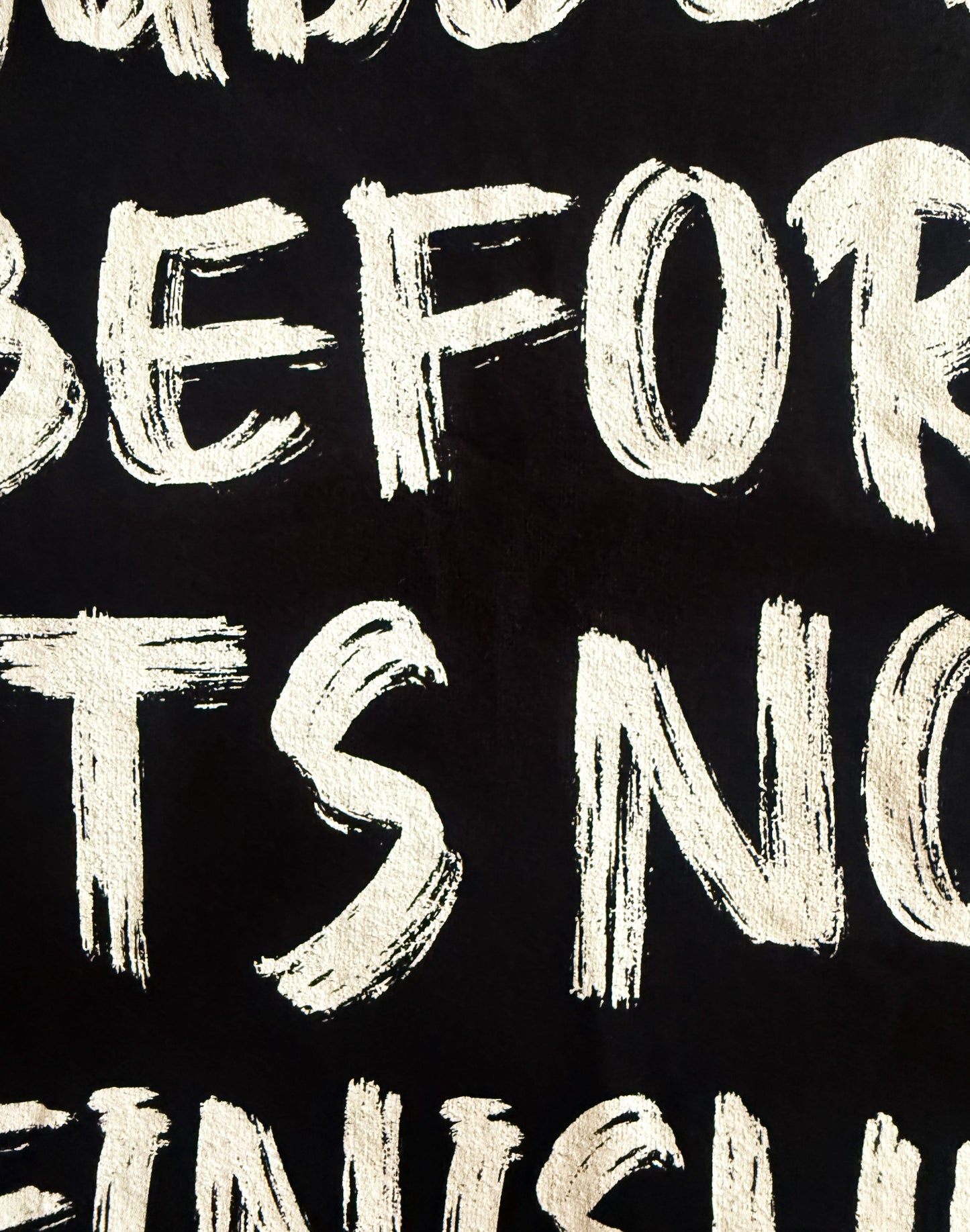 Black Unisex Premium Heavyweight Back-Design Tee "Before It's Not Finished" by Designer and Artist Lucas Gillon