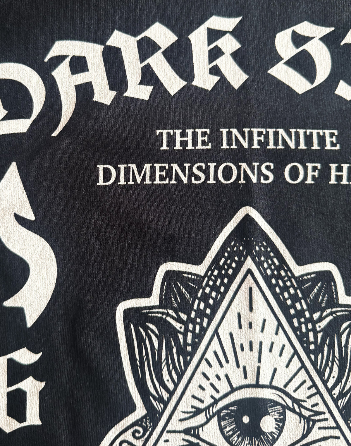 to finish - Black Unisex Premium Heavyweight Back-Design Tee "Dark Side - Dimensions of Hell" by Designer and Artist Lucas Gillon