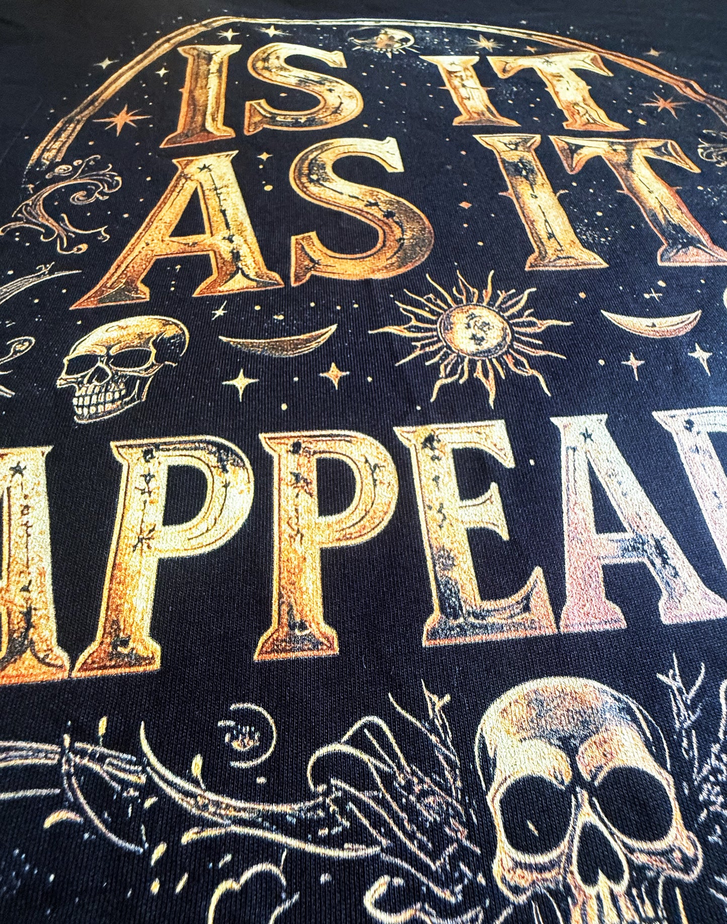 Black Unisex Premium Original Heavyweight Back-Design Tee "As it Appears No #1" by Designer and Artist Lucas Gillon