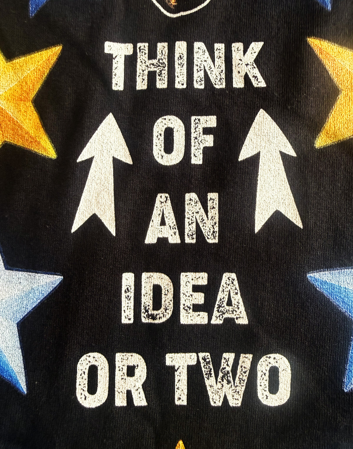 Black Unisex Premium Heavyweight Back-Design Tee "Peanuts & Gold Stars" by Designer and Artist Lucas Gillon