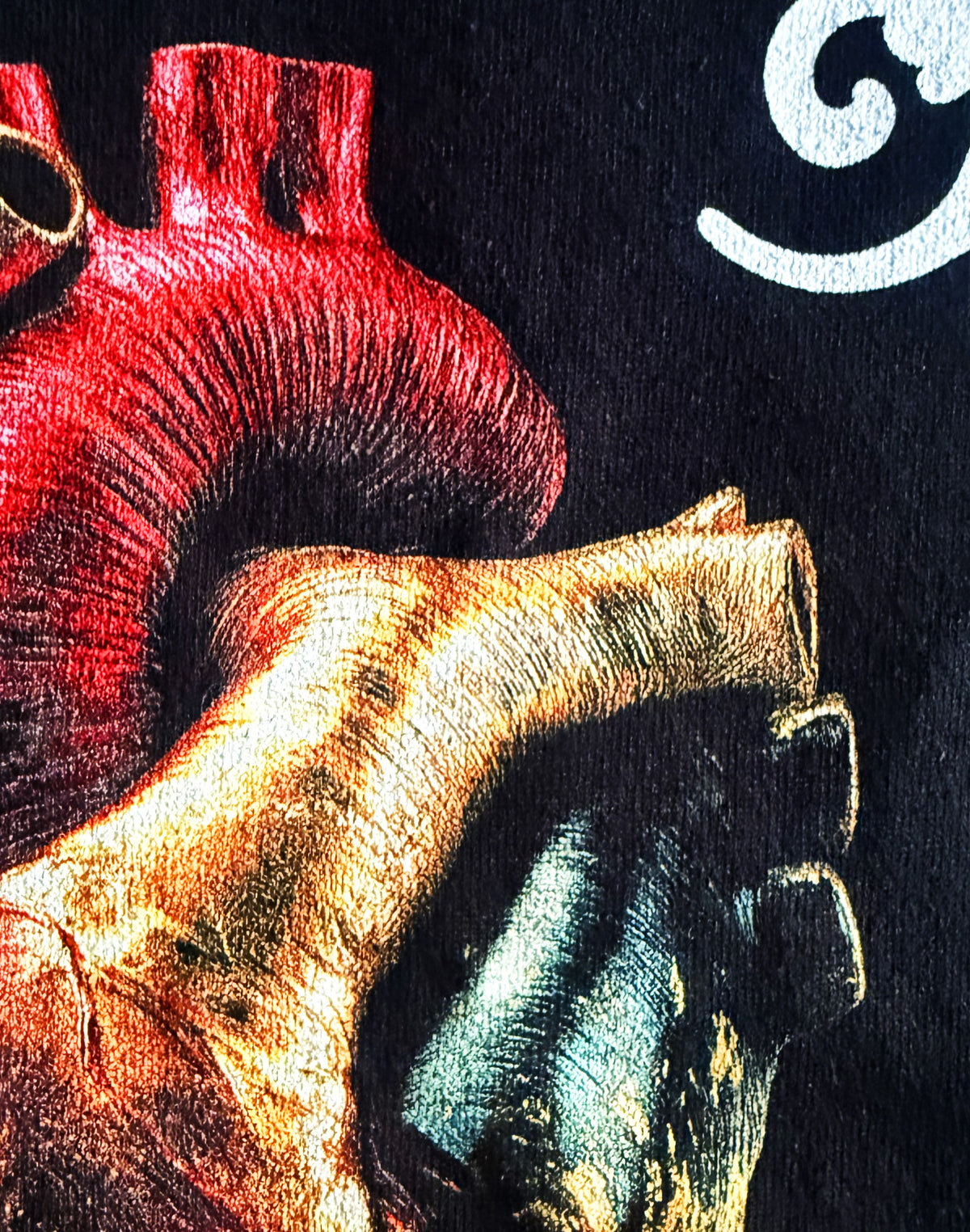 Black Unisex Premium Heavyweight Back-Design Tee "Heart Work" by Designer and Artist Lucas Gillon