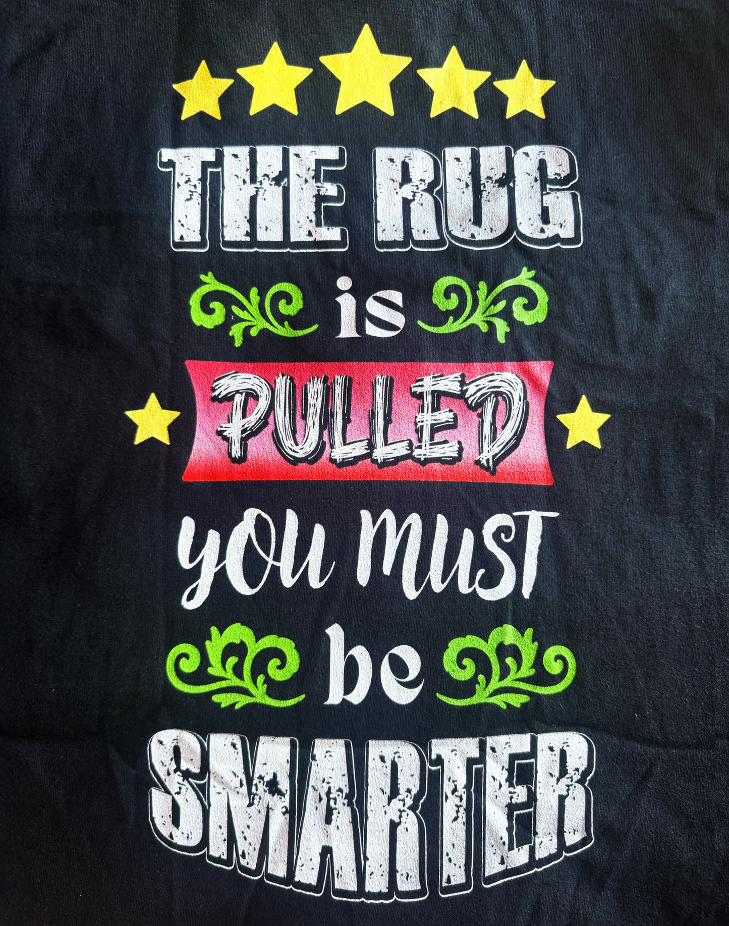Black Unisex Premium Heavyweight Back-Design Tee "The Rug Has Been Pulled" by Designer and Artist Lucas Gillon