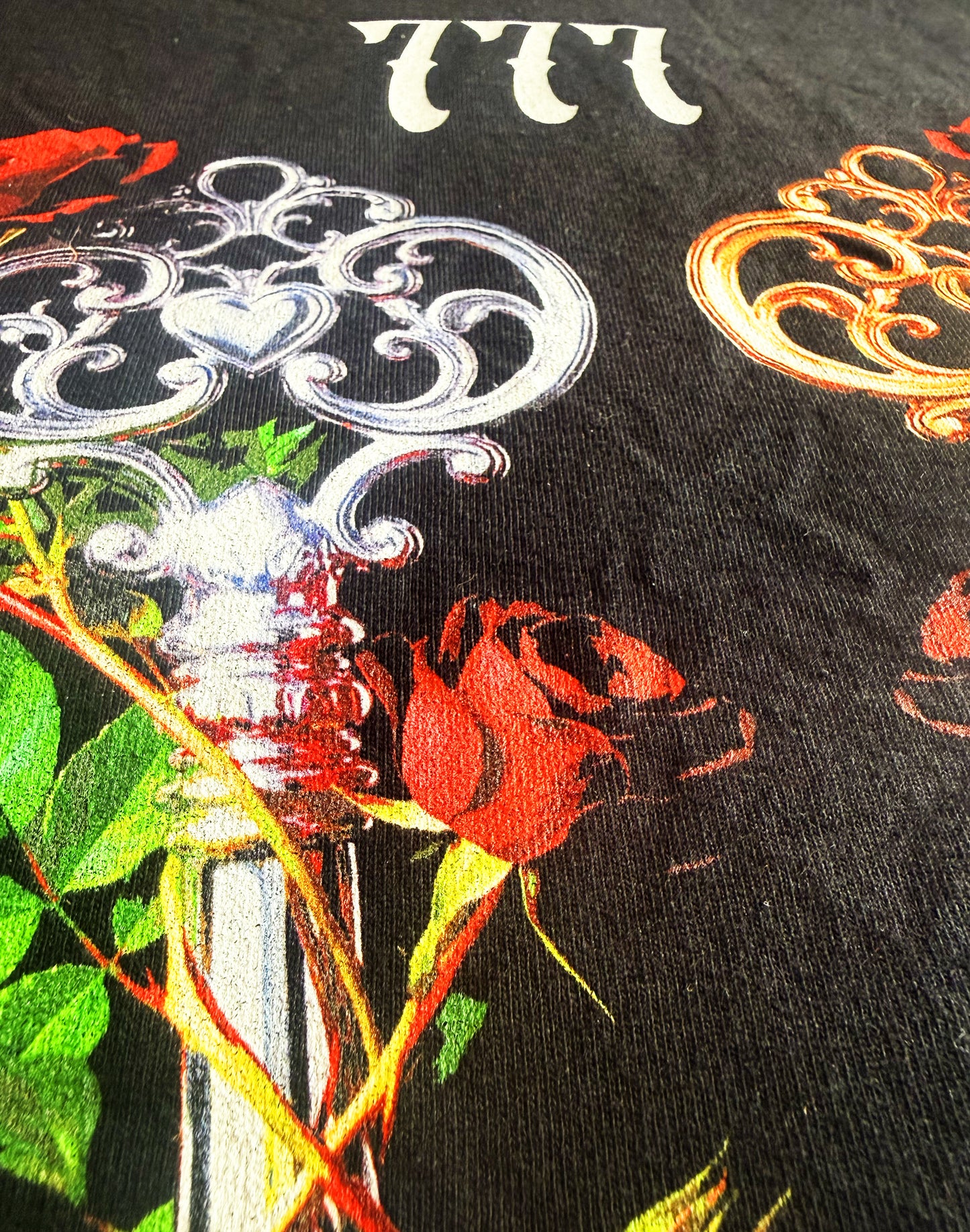 Black Unisex Premium Original Heavyweight Back-Design Tee "777 Keys" by Designer and Artist Lucas Gillon