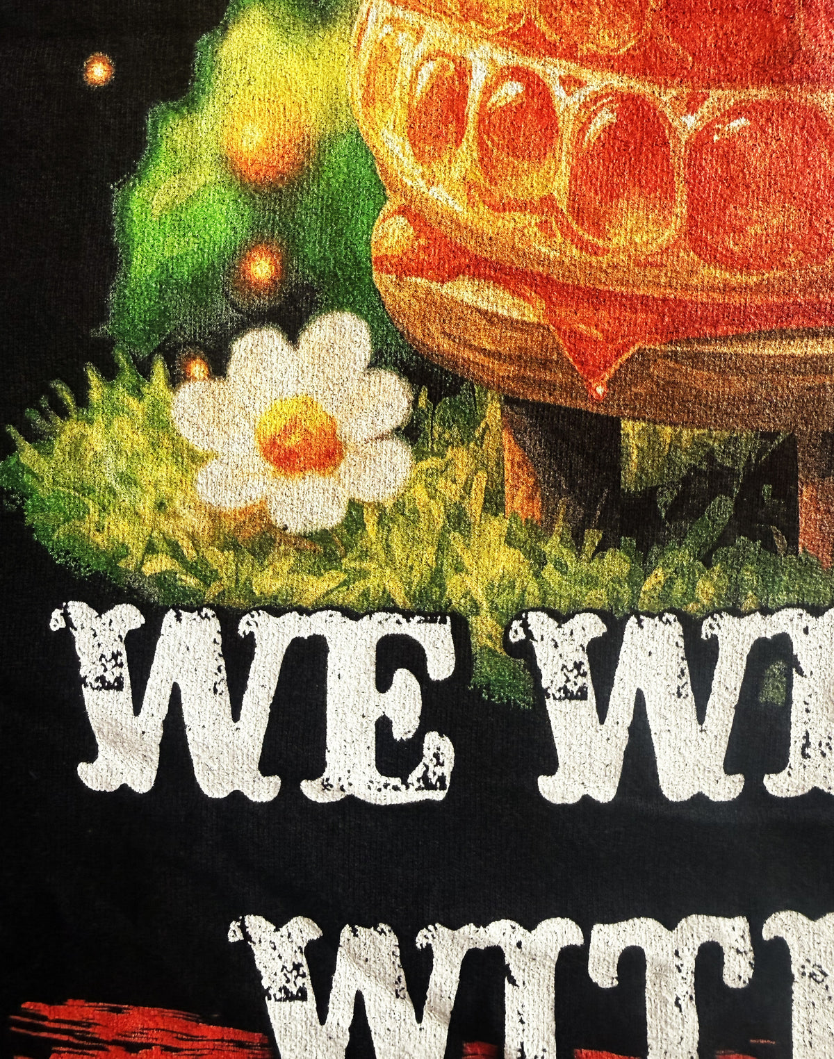 Black Unisex Premium Heavyweight Back-Design Tee "We Will Go With It - Beehive" by Designer and Artist Lucas Gillon