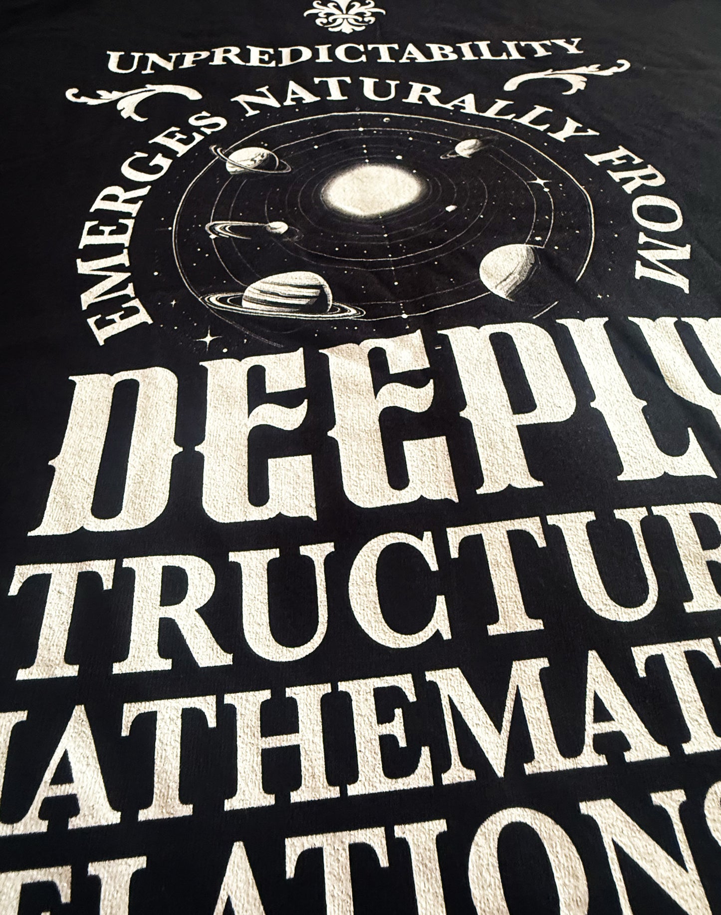 Black Unisex Premium Heavyweight Back-Design Tee "Chaos Theory V. No.1" by Designer and Artist Lucas Gillon