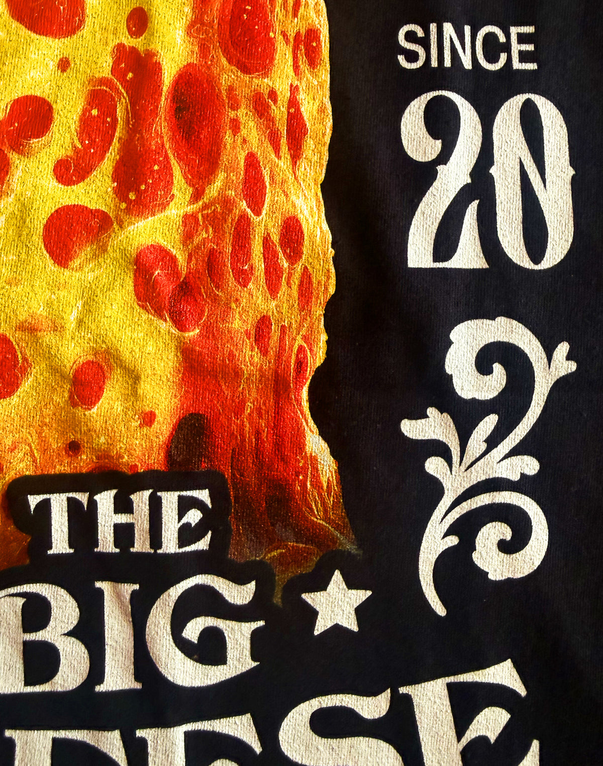 Black Unisex Premium Heavyweight Back-Design Tee "The Big Cheese" by Designer and Artist Lucas Gillon