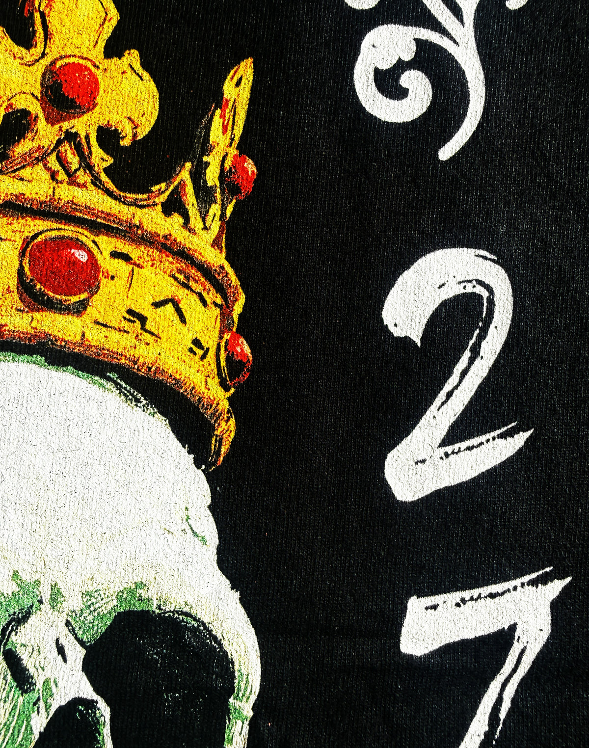 REDO - BETTER FONT BOTTOM - AI PIC & DECORATIVES - Black Unisex Premium Heavyweight Back-Design Tee "Skull Kings" by Designer and Artist Lucas Gillon