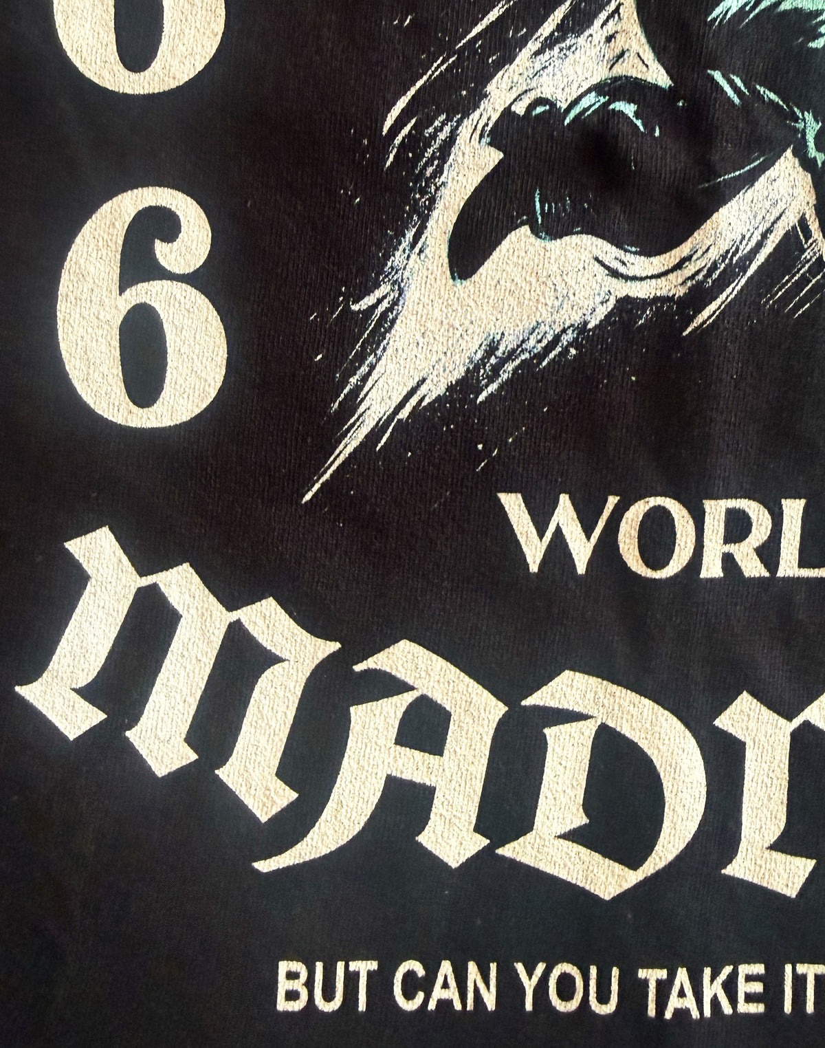 Black Unisex Premium Heavyweight Back-Design Tee "Dark Side - Wealth Monopolisations" by Designer and Artist Lucas Gillon