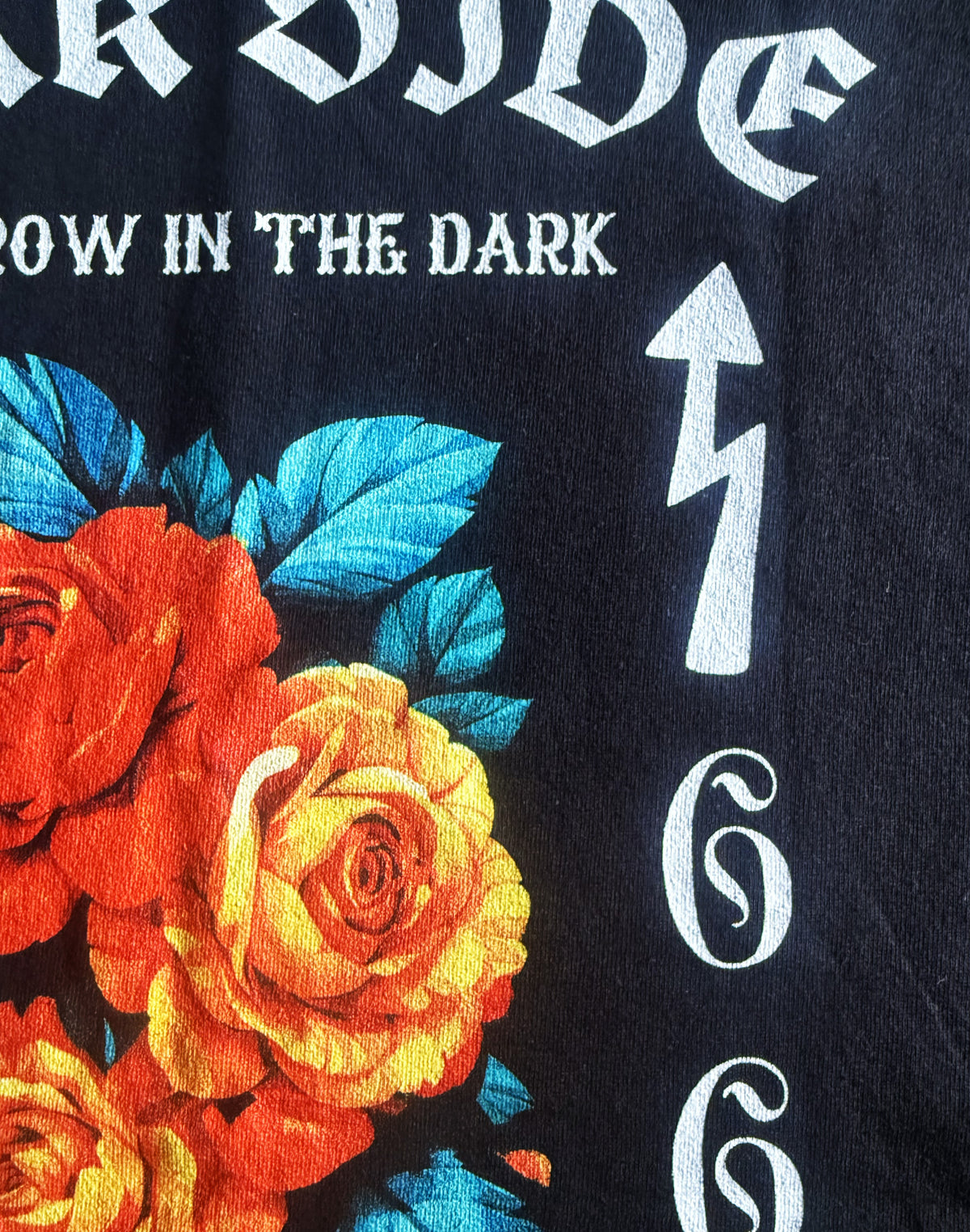 Black Unisex Premium Heavyweight Back-Design Tee "Dark Side - We Grow In The Dark" by Designer and Artist Lucas Gillon