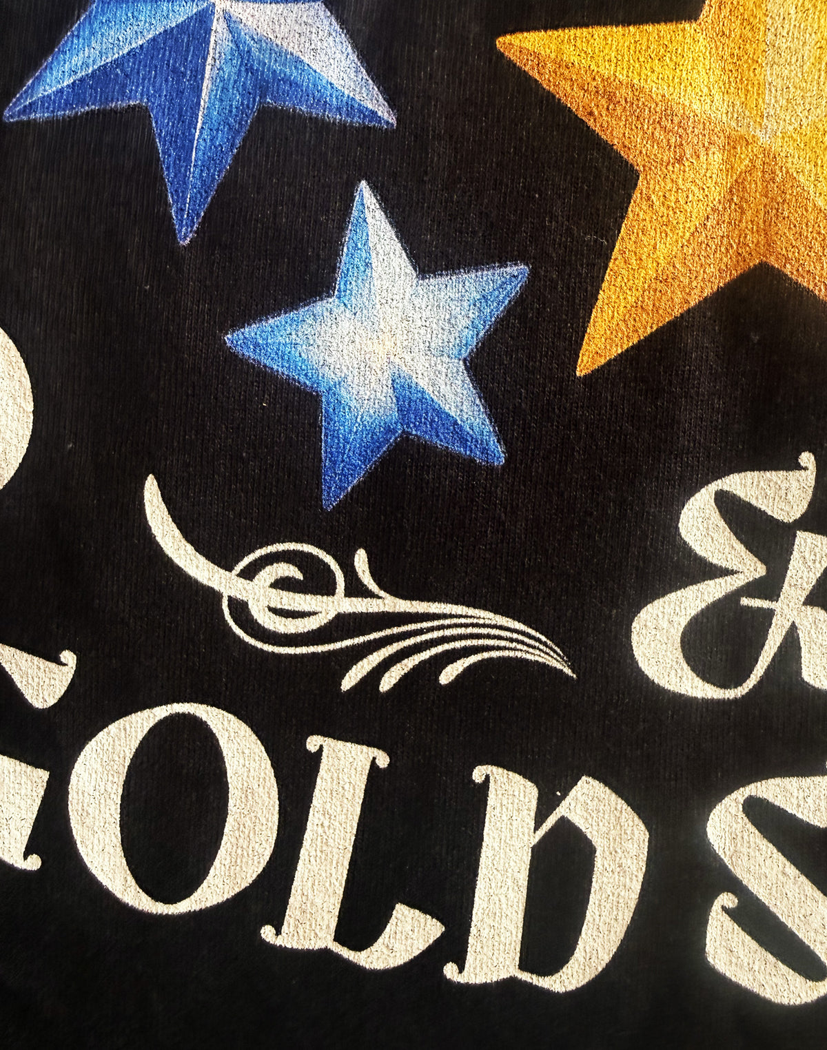Black Unisex Premium Heavyweight Back-Design Tee "Peanuts & Gold Stars" by Designer and Artist Lucas Gillon