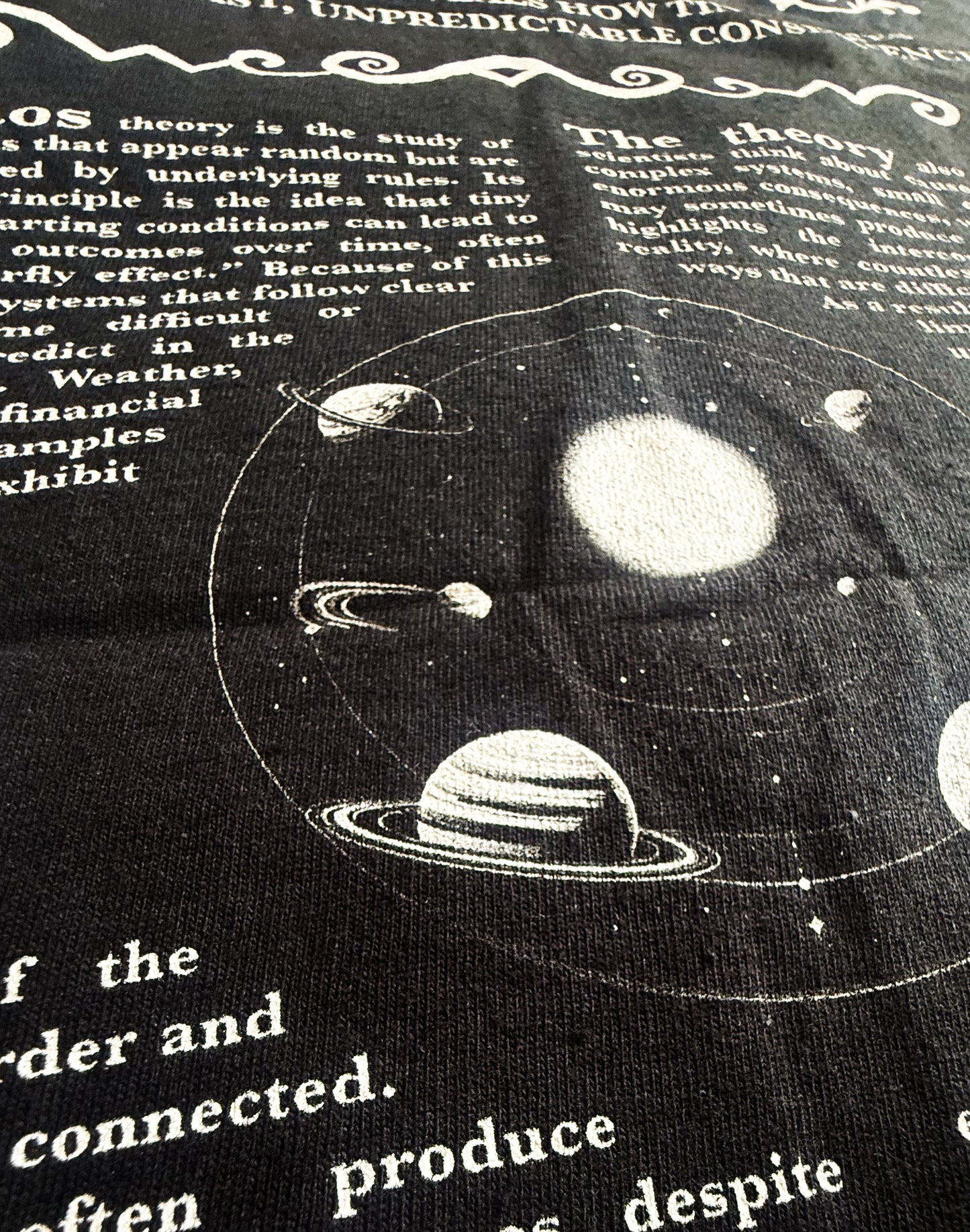 Black Unisex Premium Heavyweight Back-Design Tee "Chaos Theory V No. 2" by Designer and Artist Lucas Gillon