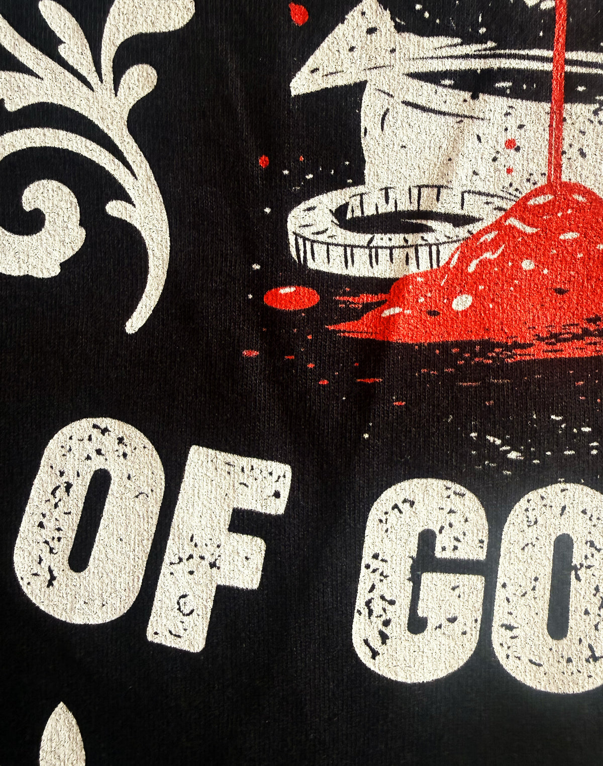 Black Unisex Premium Heavyweight Back-Design Tee "Tower of Gourmet" by Designer and Artist Lucas Gillon