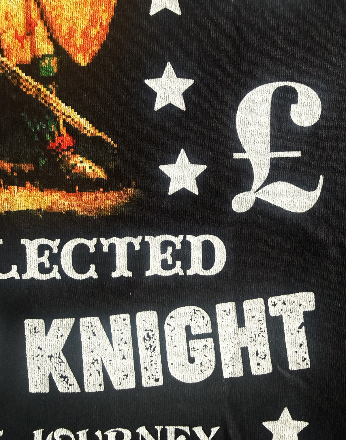 Black Unisex Premium Heavyweight Back-Design Tee "Level Up - Valour Knight" by Designer and Artist Lucas Gillon