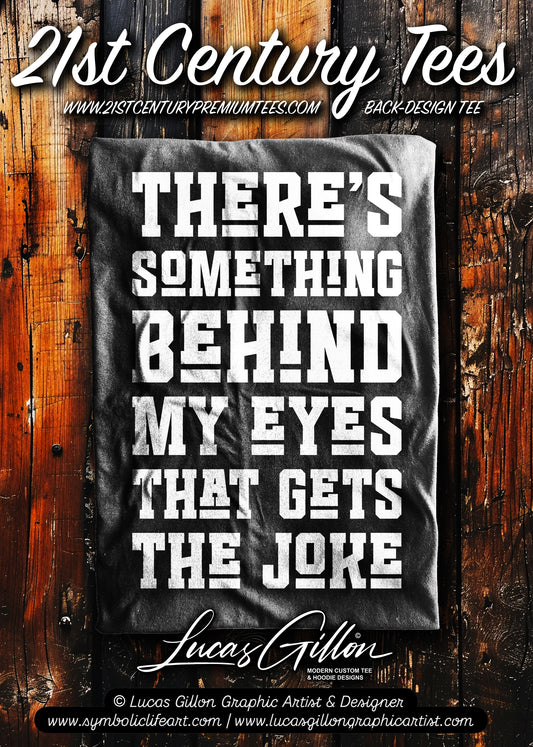 to finish - REDO STRAIGHR PICS WITH TEXTURE - Black Unisex Premium Original Heavyweight Back-Design Tee "The Joke" by Designer and Artist Lucas Gillon