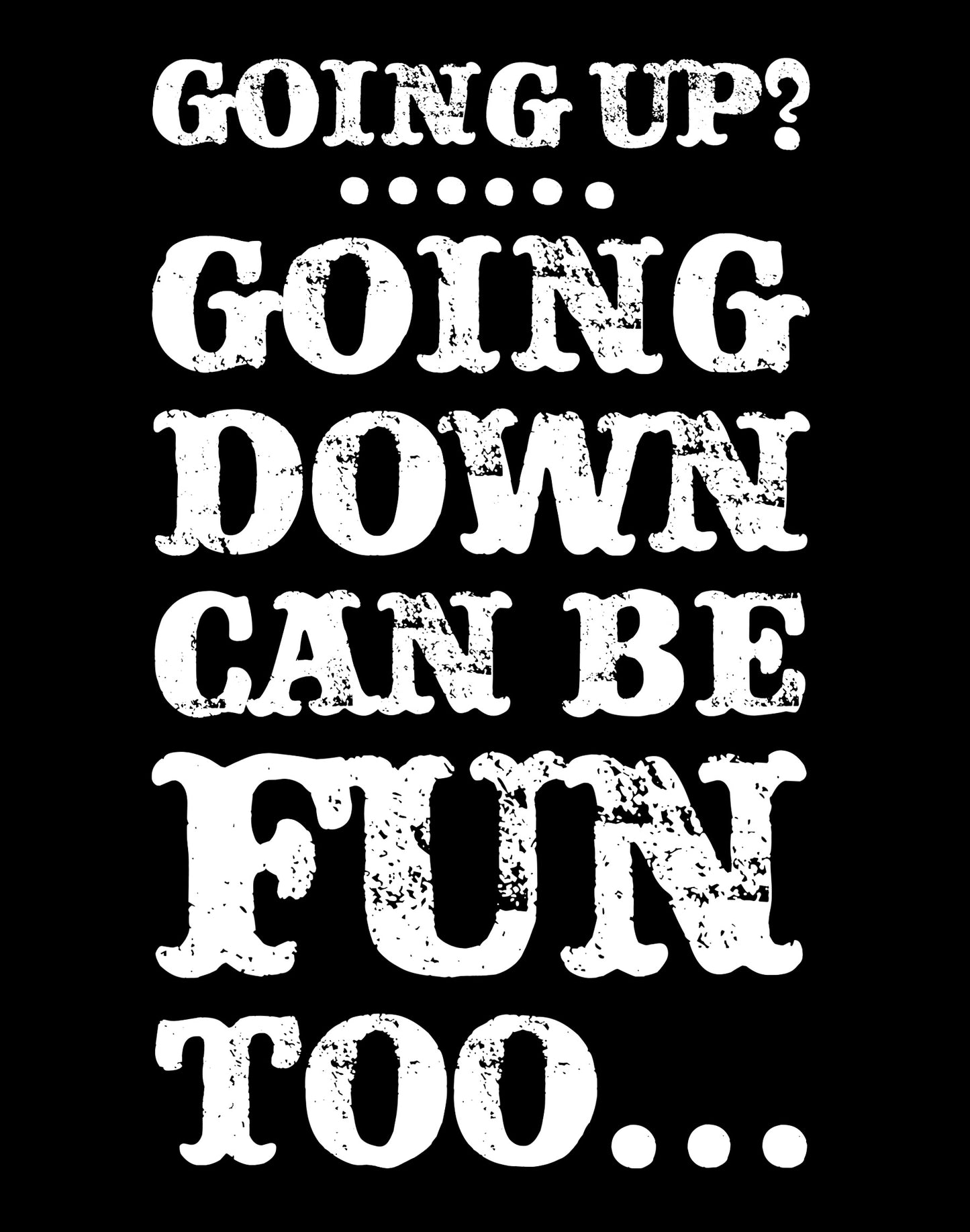 Black Unisex Premium Heavyweight Back-Design Tee "Going Down Can Be Fun Too" by Designer and Artist Lucas Gillon